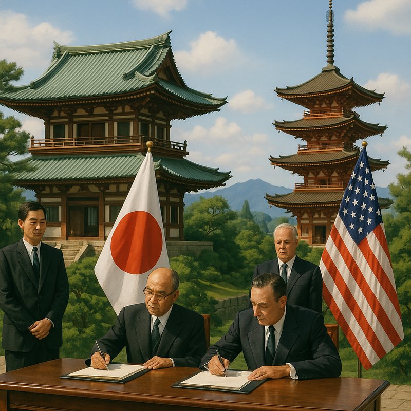 Japan signs security treaty with the United States