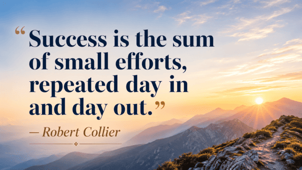 “Success is the sum of small efforts, repeated day in and day out.” — Robert Collier