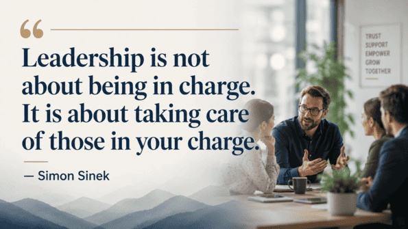 “Leadership is not about being in charge. It is about taking care of those in your charge.”  — Simon Sinek