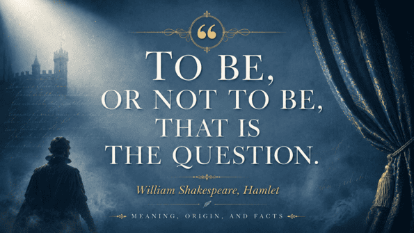 William Shakespeare, Hamlet - To be, or not to be, that is the question.