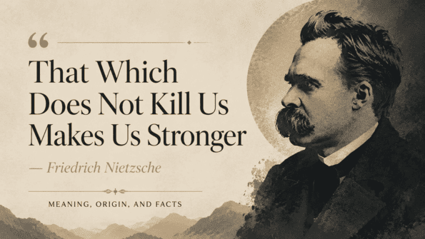 Friedrich Nietzche - That Which Does Not Kill Us Makes Us Stronger